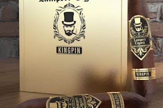do luxury cigar brands, label and box logo design