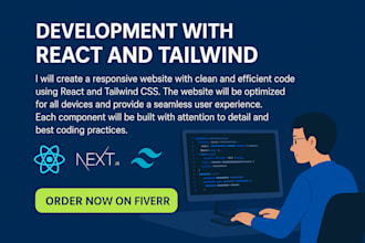 develop a responsive website in react and tailwind