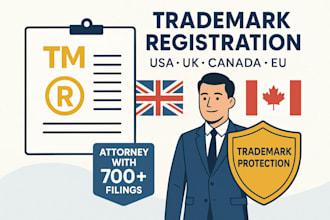 provide uspto trademark search and registration services