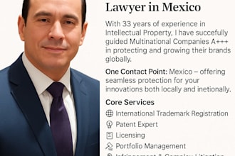 be your licensed trademark and patent lawyer  méxico