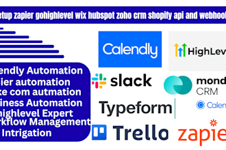 setup zapier gohighlevel wix hubspot zoho crm shopify api and webhooks