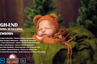 retouch newborn and family photos within 2 hours