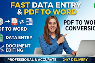 do professional data entry, word formatting and document editing
