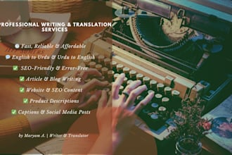 translate and write professional content in english and urdu