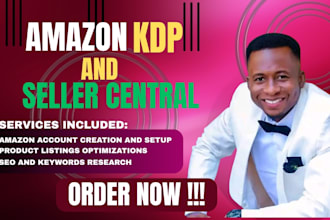 setup amazon KDP account creation, amazon individual seller central, API fba PPC
