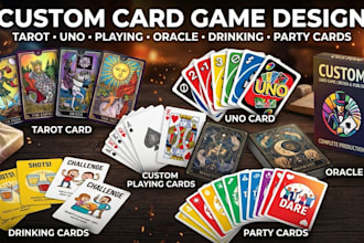 design custom playing card game tcg card game board game design card box mockup