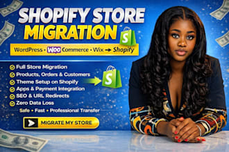 migrate wordpress to shopify, woocommerce to shopify, wix to shopify migration