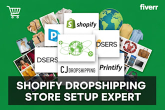setup shopify store dropshipping printiful dsers cjdropshipping printify website