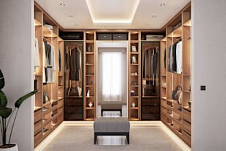 design custom modern dressing rooms with detailed plans and 3d visuals
