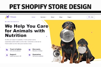 design pet shopify store pet store pet website pet ecommerce store pet website