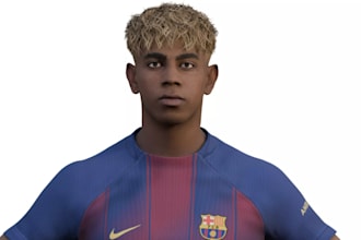 build 3d soccer game character, avater, football fan art icon, rig3d game model