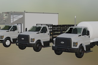 3d model a truck or vehicle for a simulator or VR