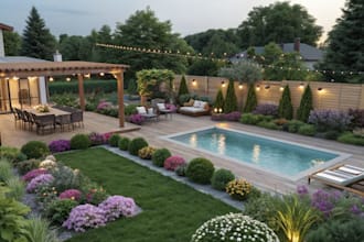 do landscape design, garden design, backyard, pool and terrace