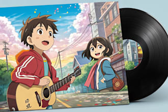 draw anime or cartoon album cover art