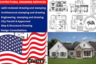 draw house plan floor plan architectural drawing  hvac mep stamp for city permit