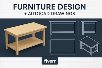 draw furniture design into autocad technical drawing and mechanical drafting