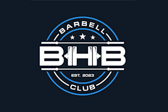 design olympic weightlifting team barbell club logo