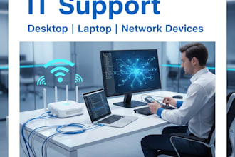it support for desktop computers, laptops and router, switch