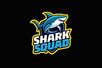design outstanding shark esport mascot logo with express delivery