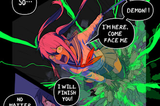 draw proffeesional custom webtoon in manga anime style
