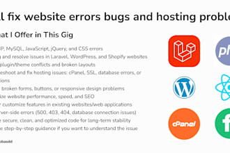 fix website errors, bugs, and hosting problems