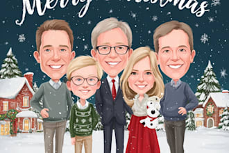 draw christmas cartoon caricature