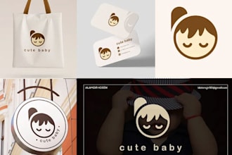 do attractive baby shop, kids store children logo in 1 day