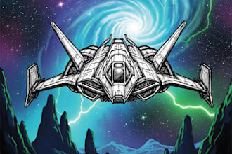 make a sci fi spaceship art