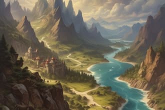 illustrate medieval fantasy and sci fi maps