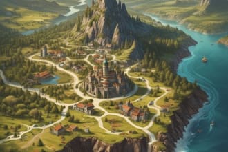 do fantasy map illustration