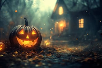 carve your logo or text on halloween pumpkin in photoshop