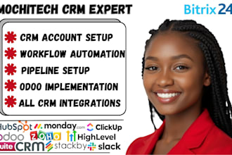 implement and customize odoo crm, fix bugs, errors automate hubspot monday crm