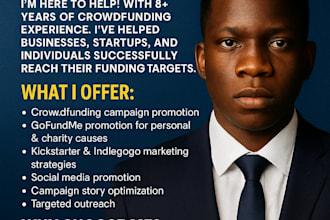 do crowdfunding campaign promotion, kickstarter and gofundme campaign promotion