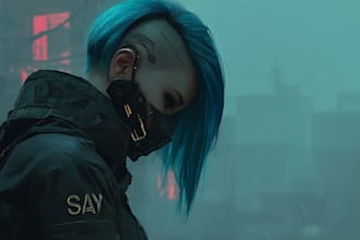 make portrait illustration with cyberpunk anime style
