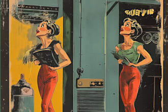 draw a retro vintage comic illustration