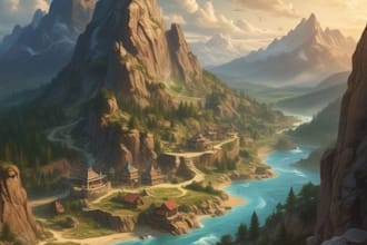design cartoon map with custom locations or fantasy