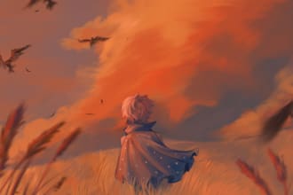 draw original character and anime background