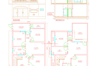do autocad 2d floor plan design and architectural plans