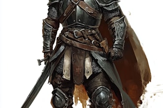 paint your dark fantasy  character illustration