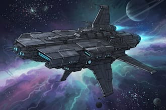 create a sci fi spaceship art