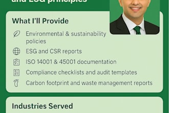 prepare sustainability and compliance documentation for your business
