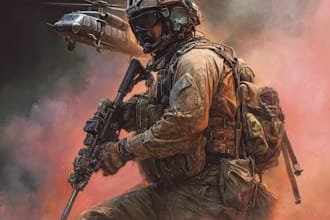 draw military themed illustrations for you
