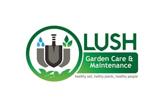 do professional motivation logo for lush gardening services