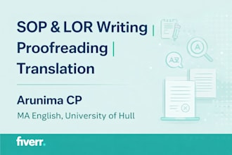 write sops, lors,  edit, proofread  translate and transcribe professionally