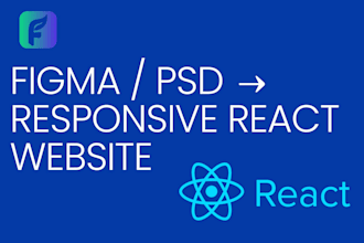 convert figma, PSD, or xd design into responsive react website