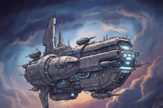 design a sci fi spaceship art