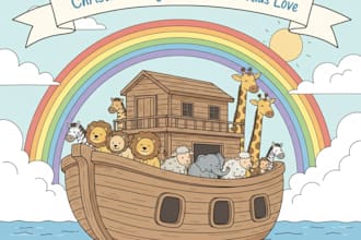 do hand drawn bible illustration christain children story