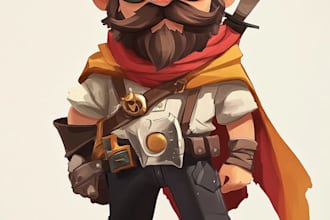 do a 2d character design and concept art for your game