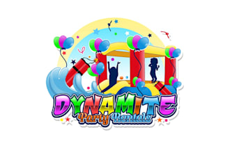 create attractive and imagination bounce house logo design