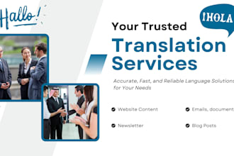 translate your content from english to spanish and german